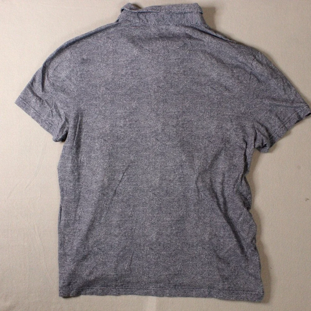 Michael Kors Mens XL Blue Geometric Print Short Sleeve Shirt Circular Design